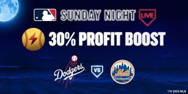 MLB Sunday Night 30% Live Profit Boost