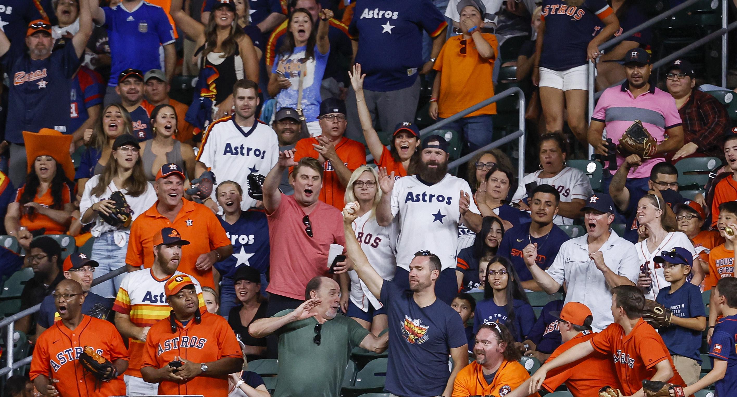 Astros Fan Gets Big Reward for Catching J.J. Matijevic's First Home Run Ball