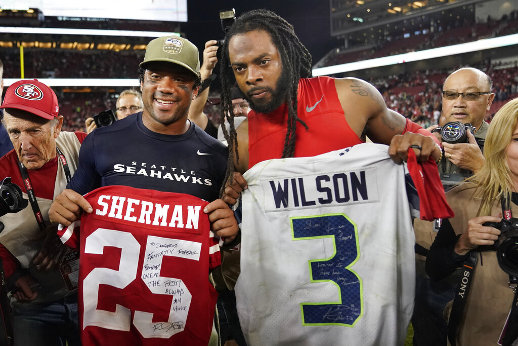 Richard Sherman Trolls Russell Wilson on Twitter After Costly Week 5 Mistake