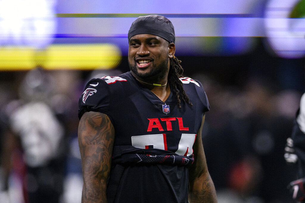 Cordarrelle Patterson Spotted Wearing 'Free Calvin Ridley' T-Shirt on Falcons Sideline