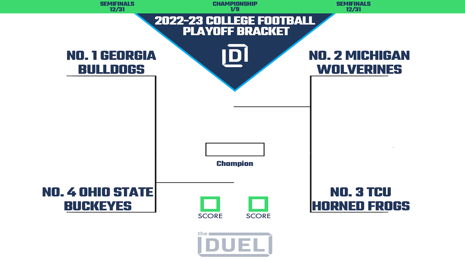 College Football Playoff 2022-23 Printable Bracket Ahead of