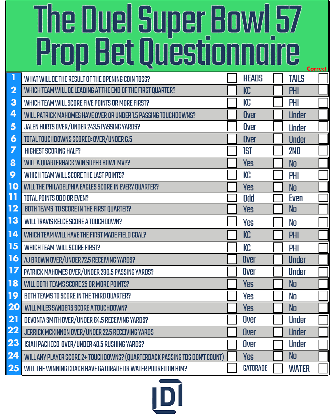 Best Printable Super Bowl Prop Bet Sheet 2023 for Your Super Bowl 57 Party