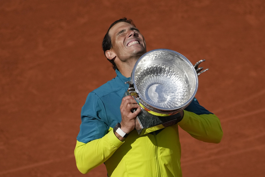 French Open Tennis Singles Trophies, women (left), men (right).