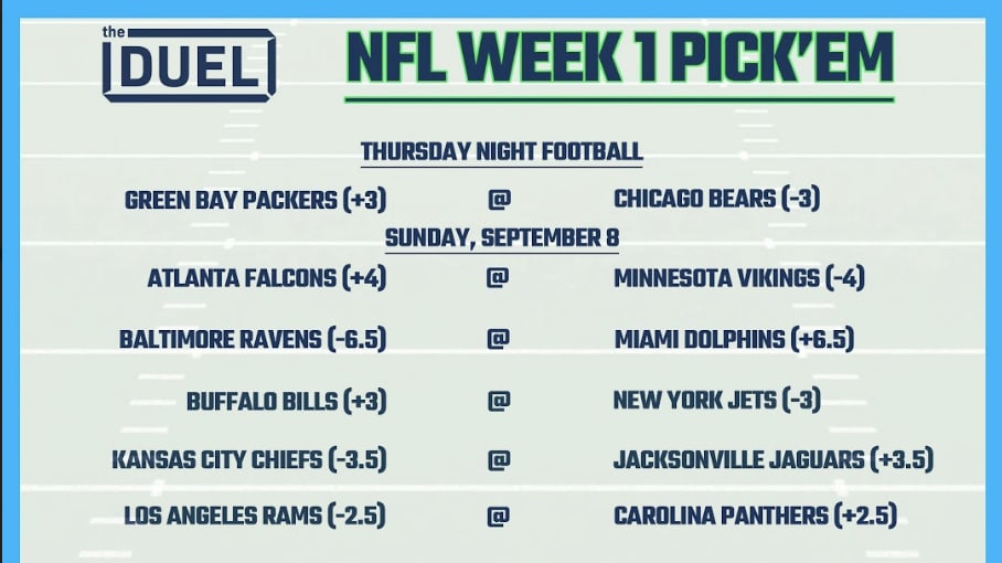Printable NFL Weekly Pick Em Sheets For Week 1 FanDuel Research