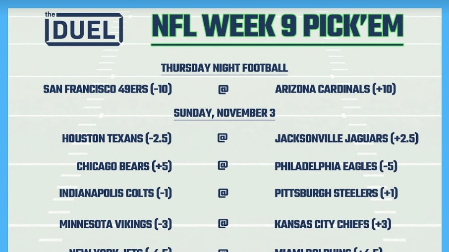 nfl pick em week 9