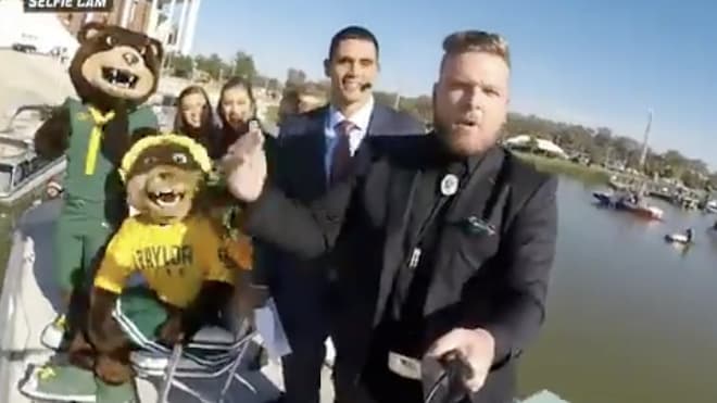 VIDEO: Pat McAfee Jumps Off Baylor Boat Into Brazos River During College GameDay in Waco