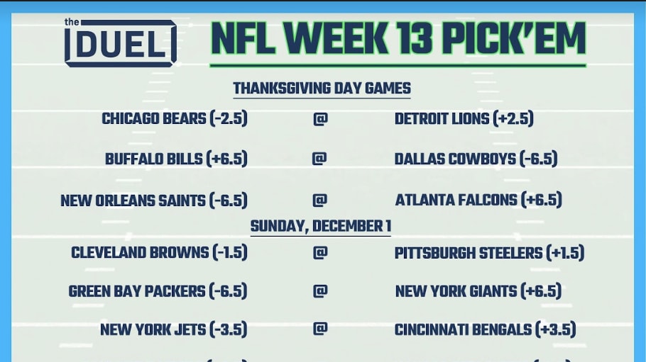 Printable NFL Weekly Pick 'Em Sheets for Week 13 FanDuel Research