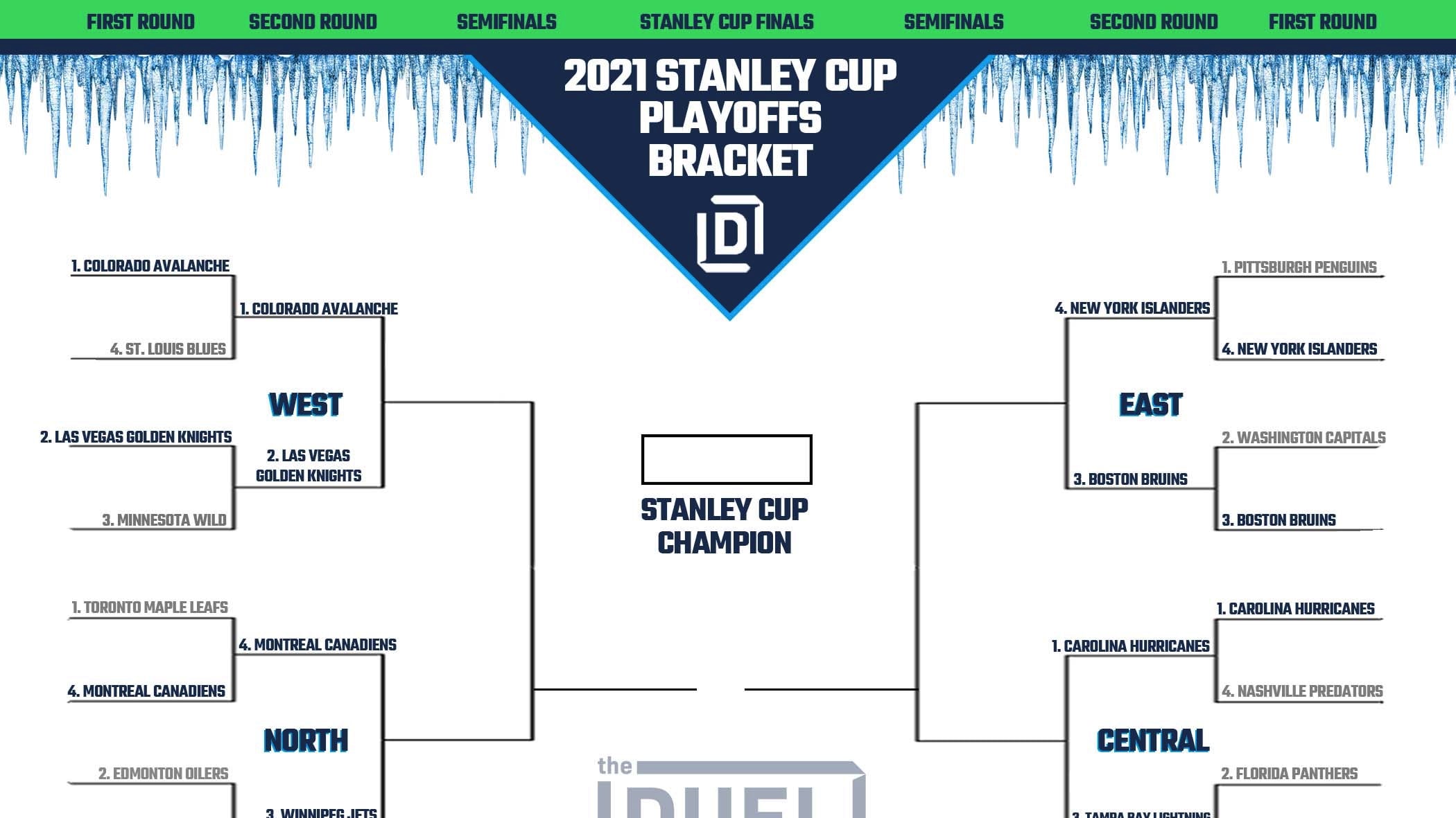 NHL Printable Bracket for 2021 Stanley Cup Playoffs Round 2