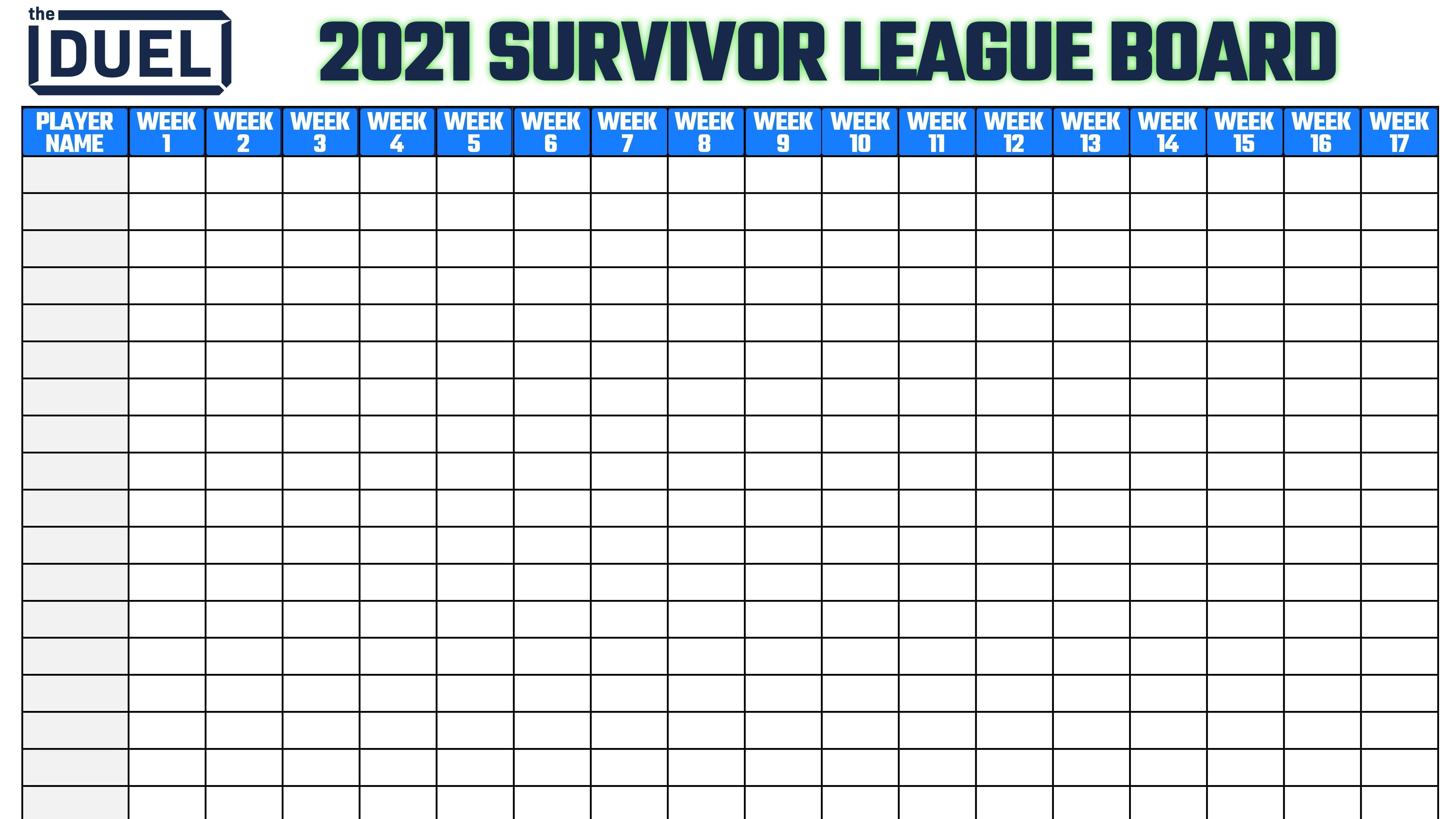 Survivor Pool Template