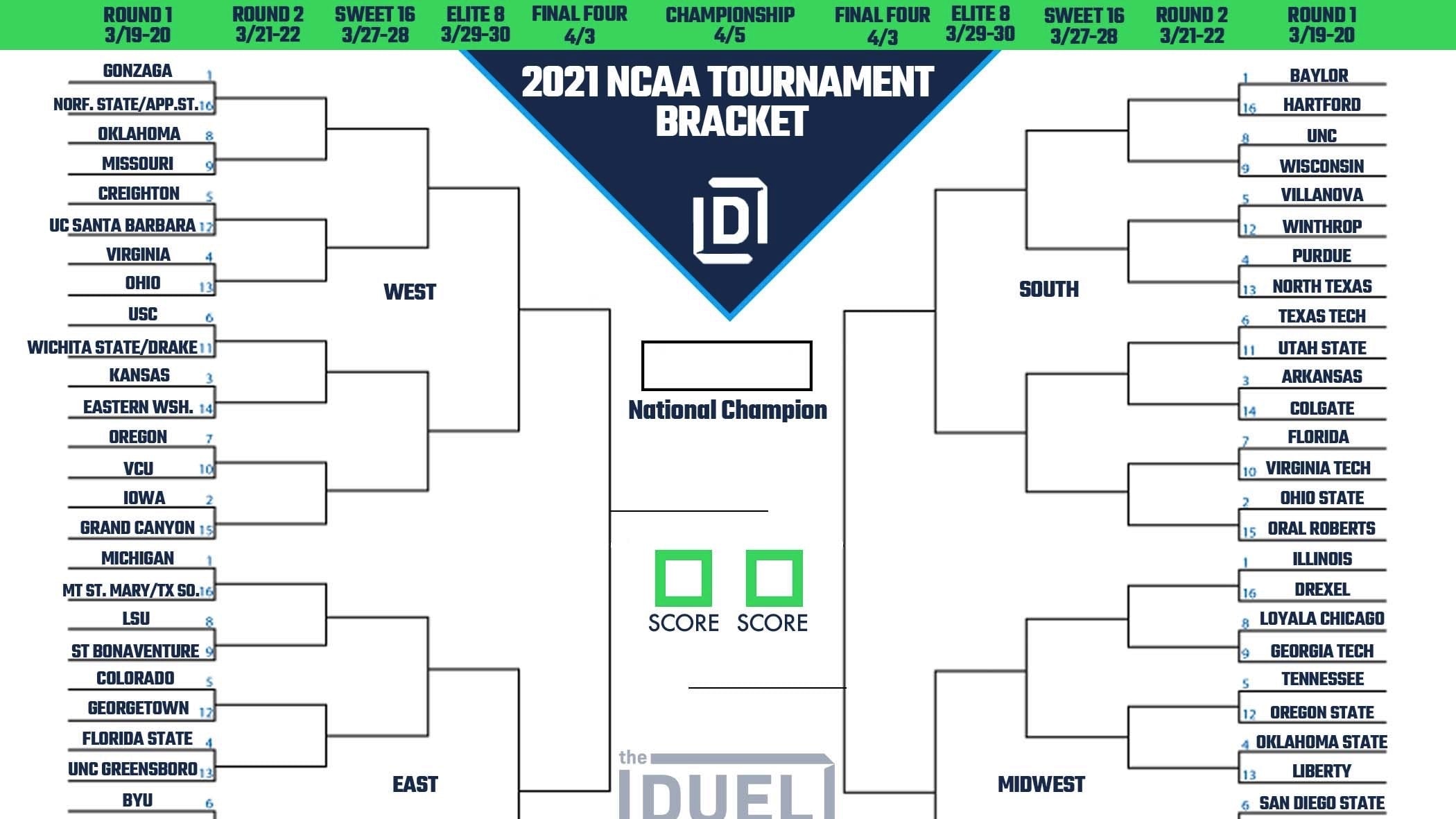 Printable 2021 March Madness Bracket Fanduel Research