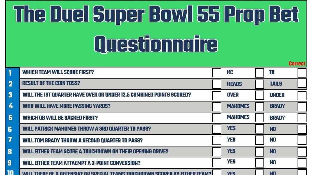 Best Printable Super Bowl Prop Bet Sheet 2021 for Your Super Bowl 55 Party