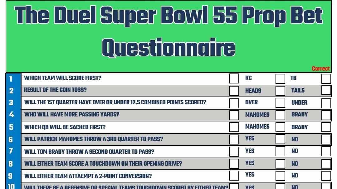 Best Printable Super Bowl Prop Bet Sheet 2021 for Your Super Bowl