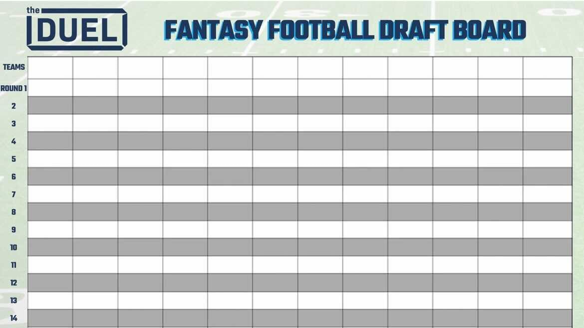 Printable Fantasy Football Draft Board for Your 2021 Draft