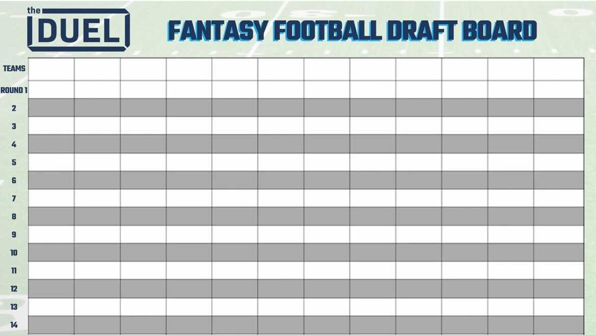 Printable Fantasy Football Draft Board for Your 2021 Draft