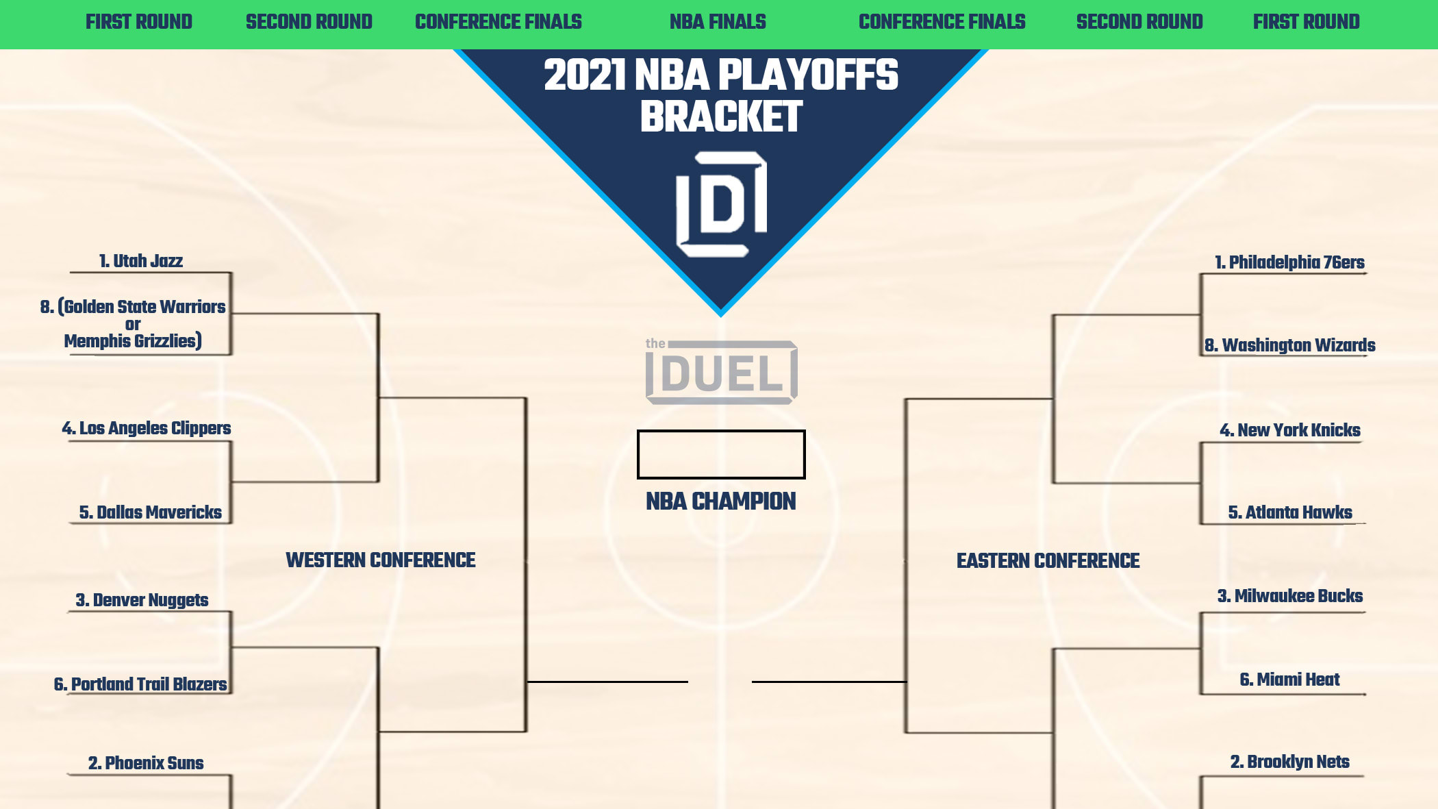 NBA Playoffs Printable Bracket 2021 With Play-In Tournament