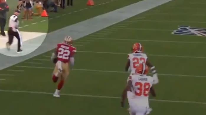 VIDEO: Remembering When a Referee Showed Off Insane Speed Out-Running Matt Breida During a 49ers Game
