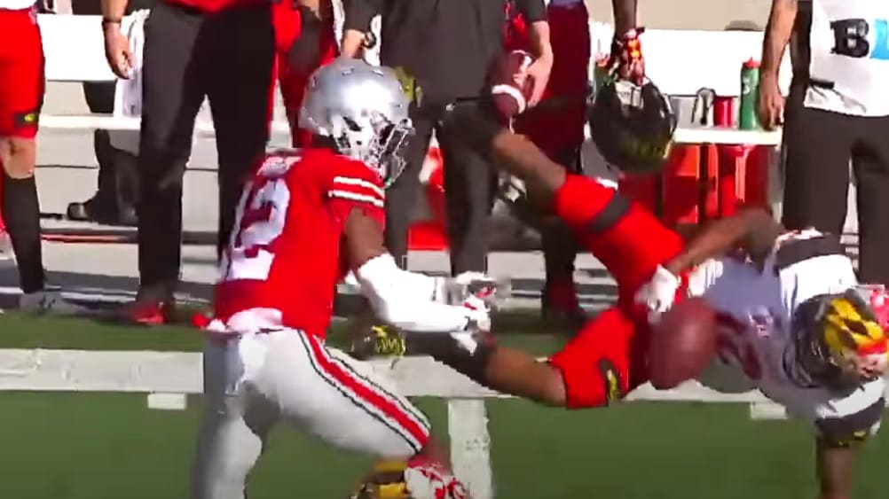 VIDEO: Remembering When Denzel Ward Flipped a Maryland Wide Receiver With This Huge Hit