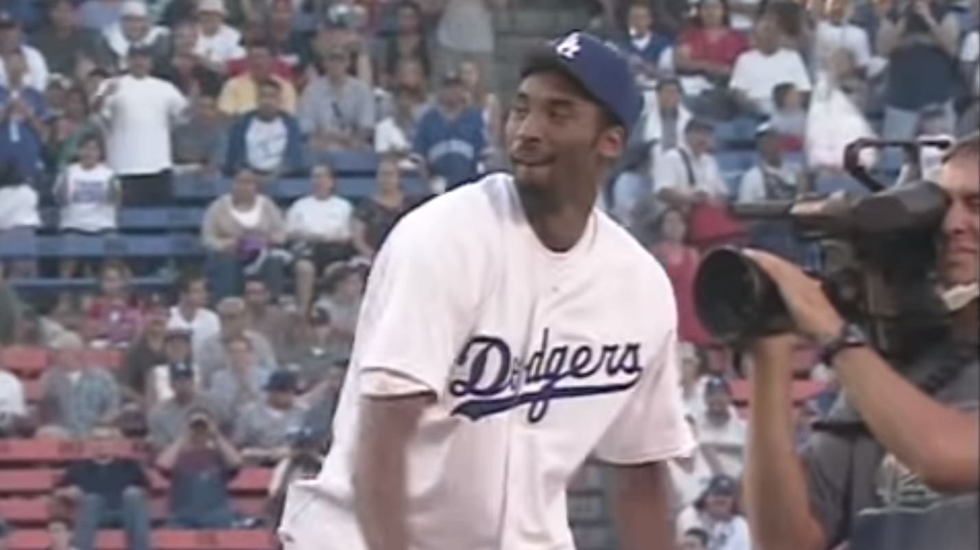 VIDEO: Remembering When Kobe Bryant Threw Out the First Pitch for the  Dodgers